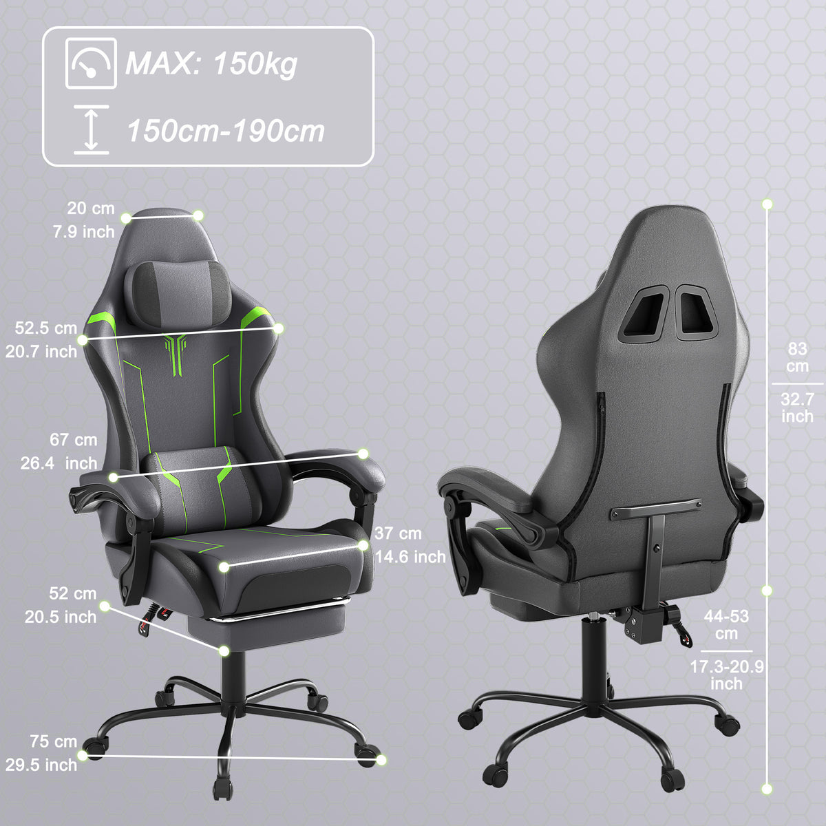 Sedia gaming, rosa per postazione PC e ufficio – vista dettagliata 6