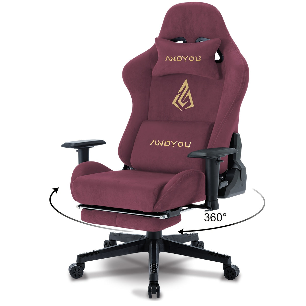 Sedia gaming, Rosso per postazione PC e ufficio – vista dettagliata 6