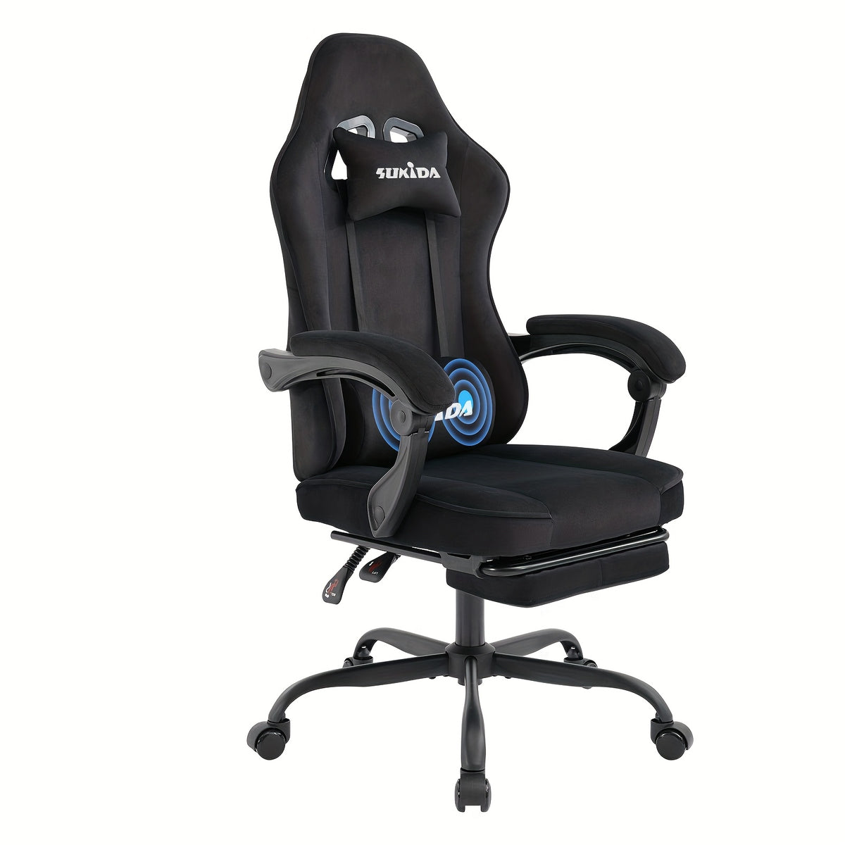 Sedia gaming, velluto per gaming e postazione PC – vista principale