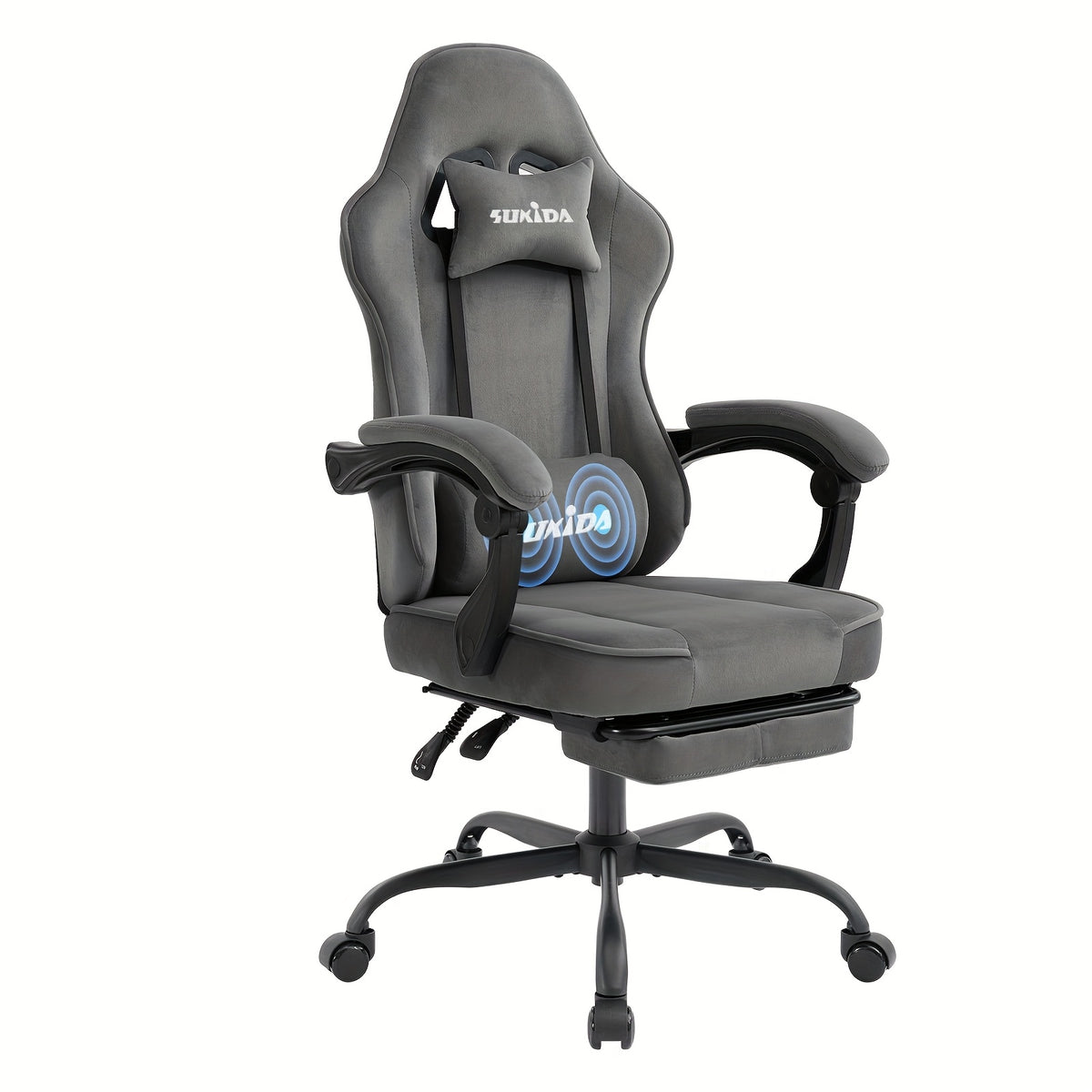 Sedia gaming, velluto per gaming e postazione PC – vista dettagliata 6