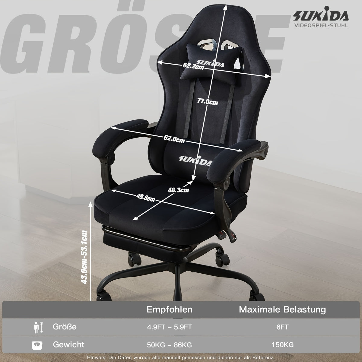 Sedia gaming, velluto per gaming e postazione PC – vista dettagliata 8