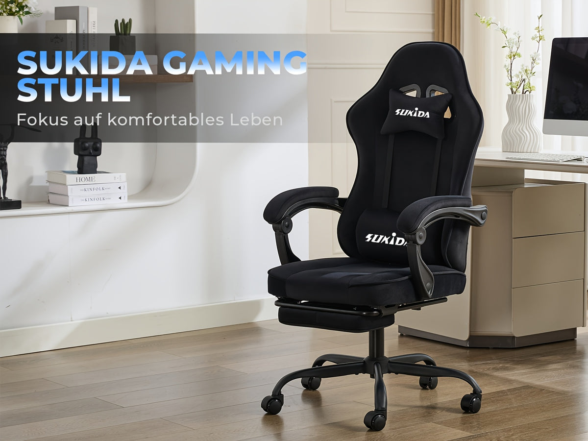 Sedia gaming, velluto per gaming e postazione PC – vista dettagliata 10