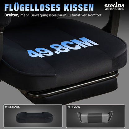 Sedia gaming, velluto per gaming e postazione PC – vista dettagliata 13