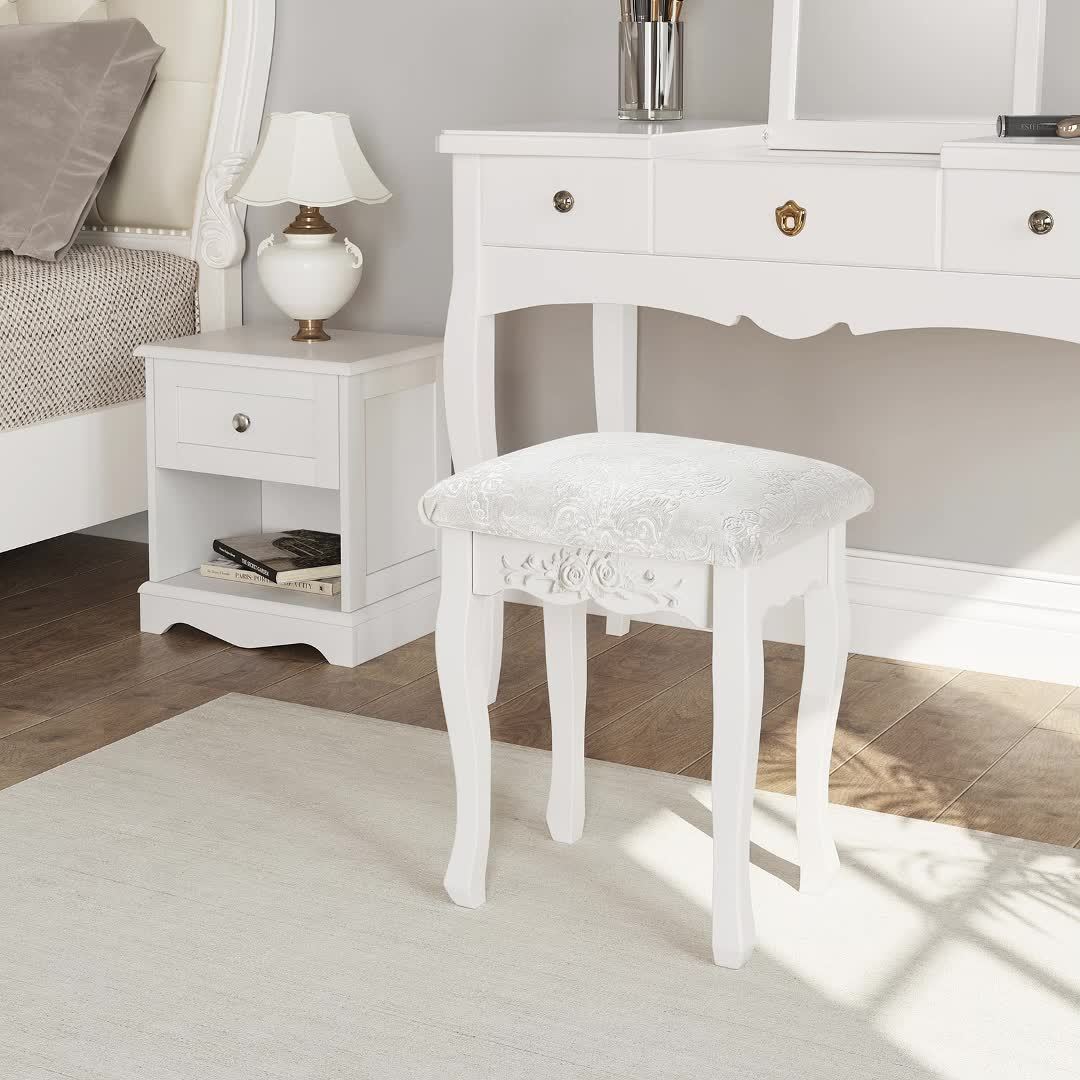 Sedia, Sgabello da Trucco Imbottito Morbido 37X30X50Cm per casa – vista dettagliata 8