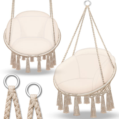 Sedia sospesa, Beige con grande cuscino per balcone – vista dettagliata 42