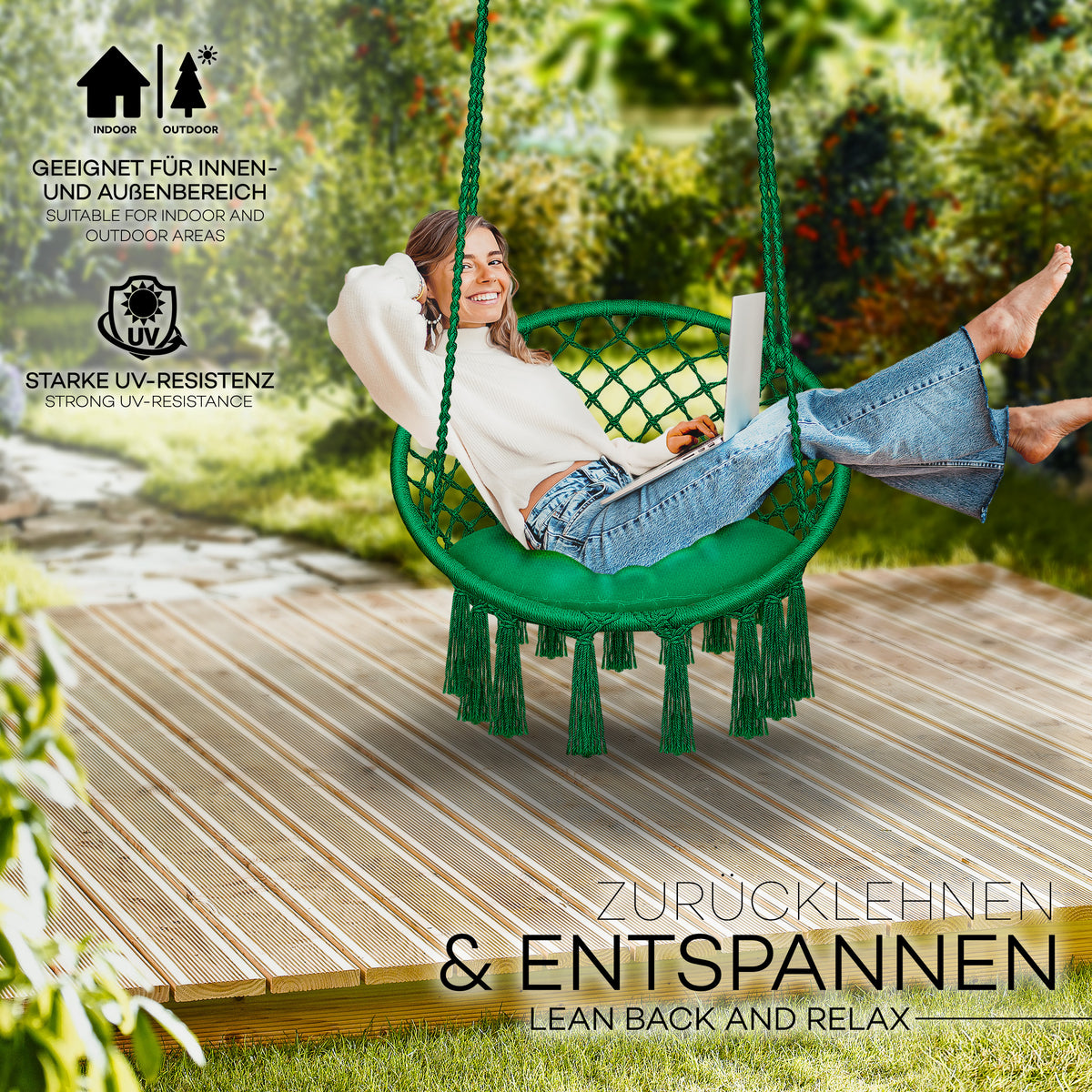 Sedia sospesa, Beige per giardino – vista dettagliata 30
