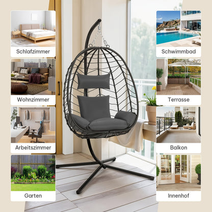 Sedia sospesa, metallo per giardino e balcone – vista dettagliata 3
