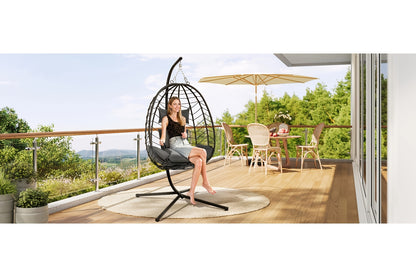 Sedia sospesa, metallo per giardino e balcone – vista dettagliata 10