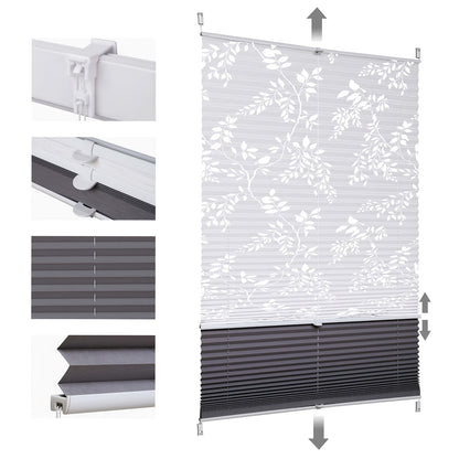 Sekey Tende a pieghe, Bianco semitrasparente + grigio scuro completamente oscurante per giorno e notte – vista dettagliata 34