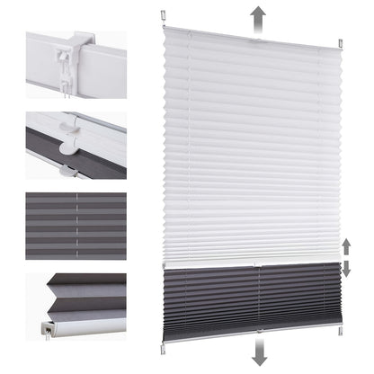 Sekey Tende a pieghe, Bianco semitrasparente + grigio scuro completamente oscurante per giorno e notte – vista dettagliata 85