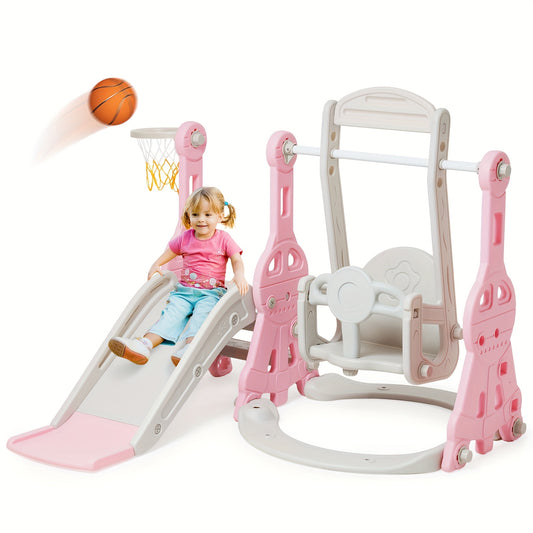 Set altalena e set di gioco, colore rosa per giardino e terrazza – vista principale