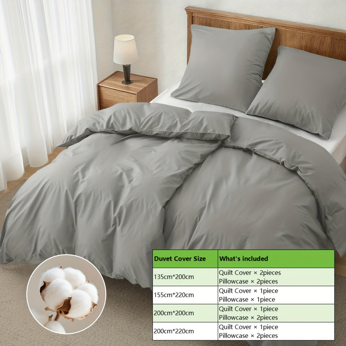 Set copripiumino, 3 pezzi per letto e camera da letto – vista dettagliata 13