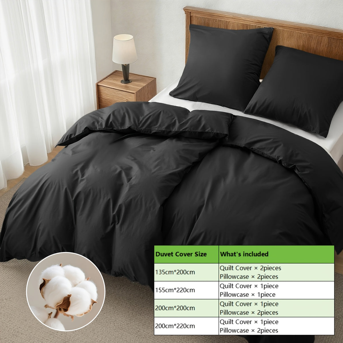 Set copripiumino, 3 pezzi per letto e camera da letto – vista dettagliata 19