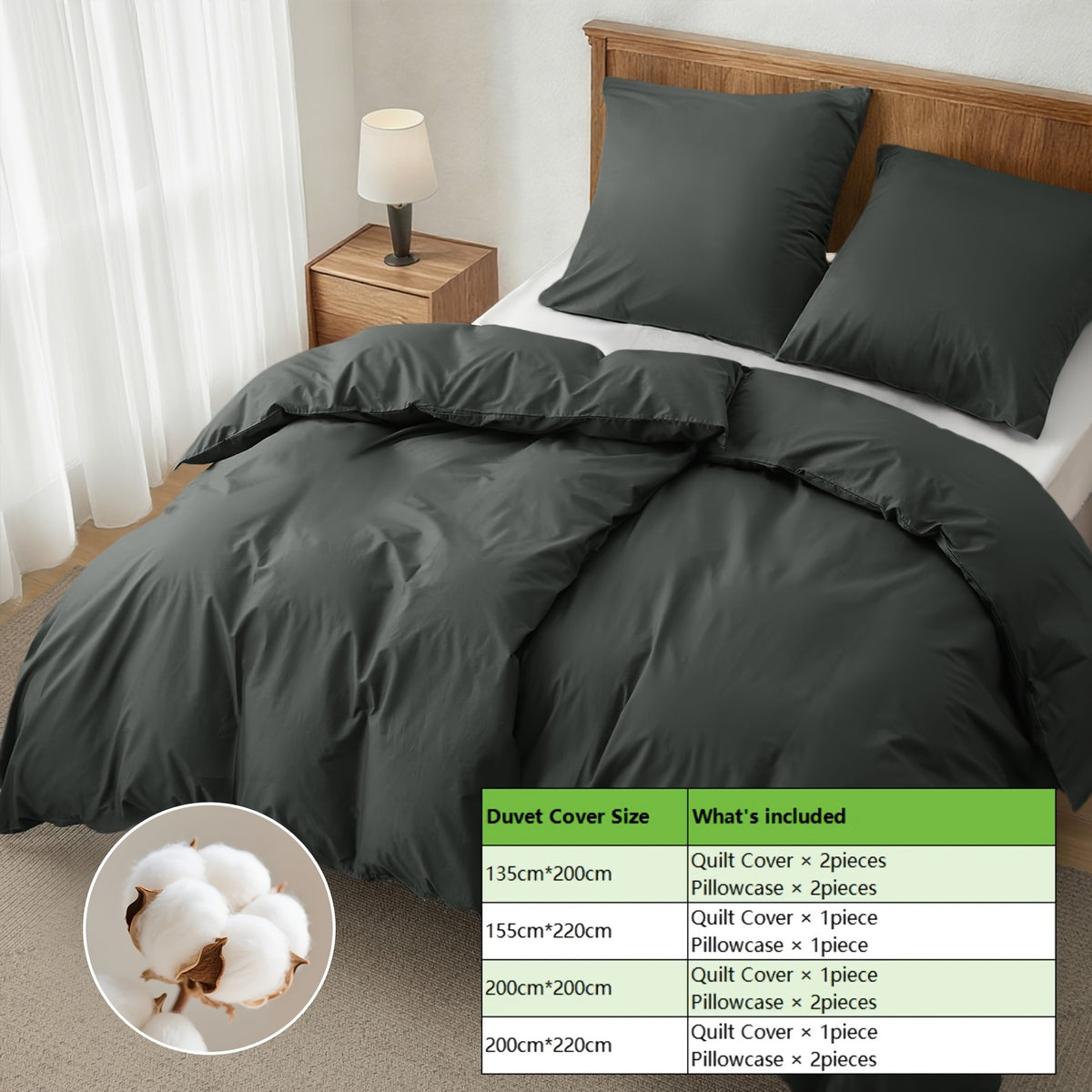 Set copripiumino, 3 pezzi per letto e camera da letto – vista dettagliata 32