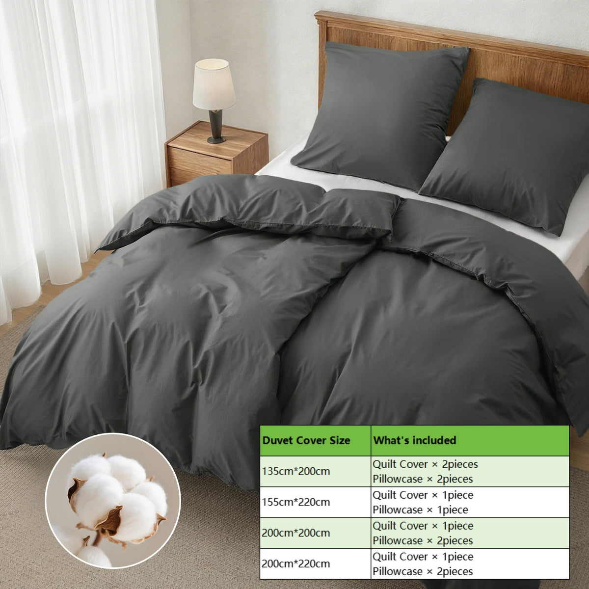 Set copripiumino, 3 pezzi per letto e camera da letto – vista dettagliata 37