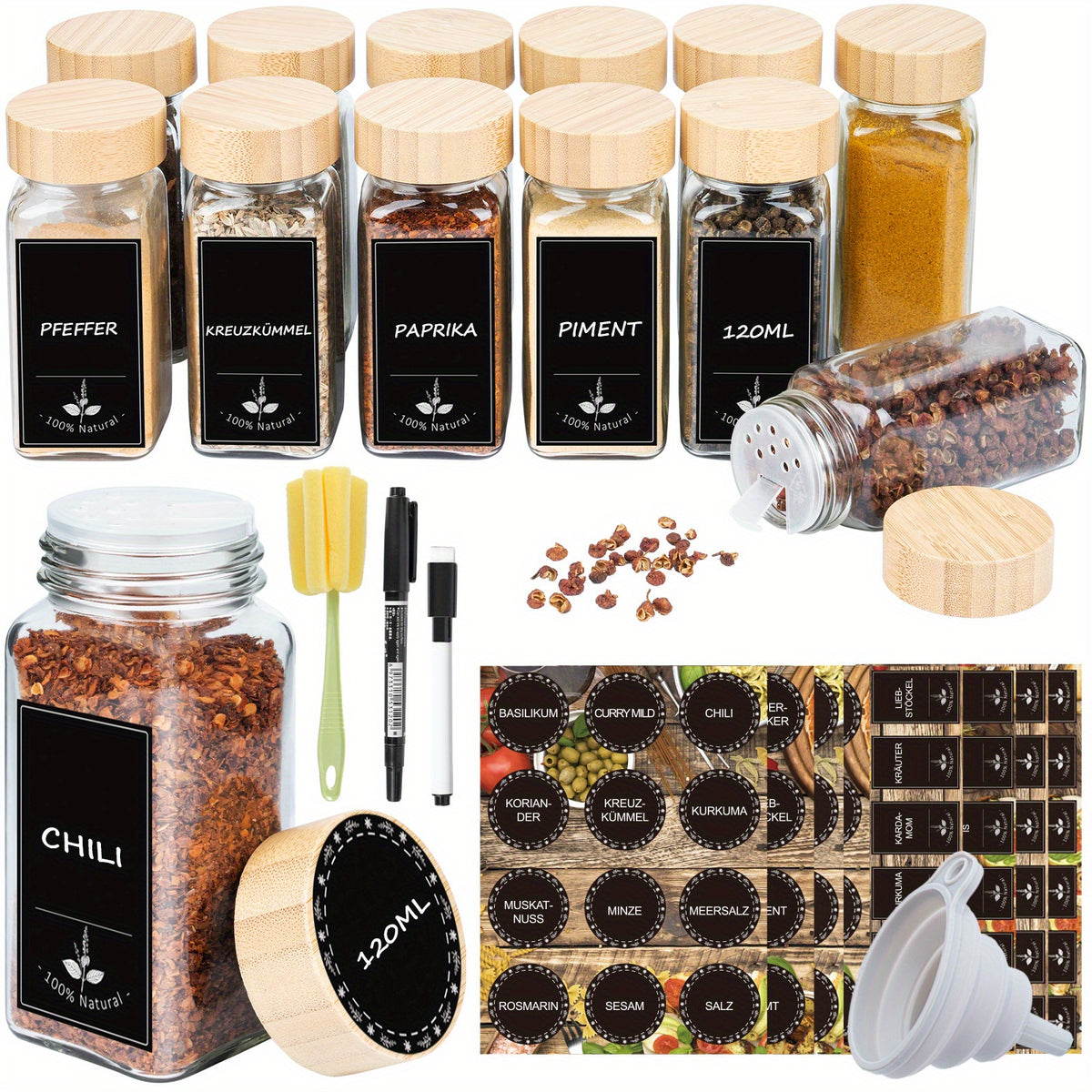Set di barattoli per spezie, Acciaio Antiruggine per zona pranzo e cucina – vista dettagliata 4