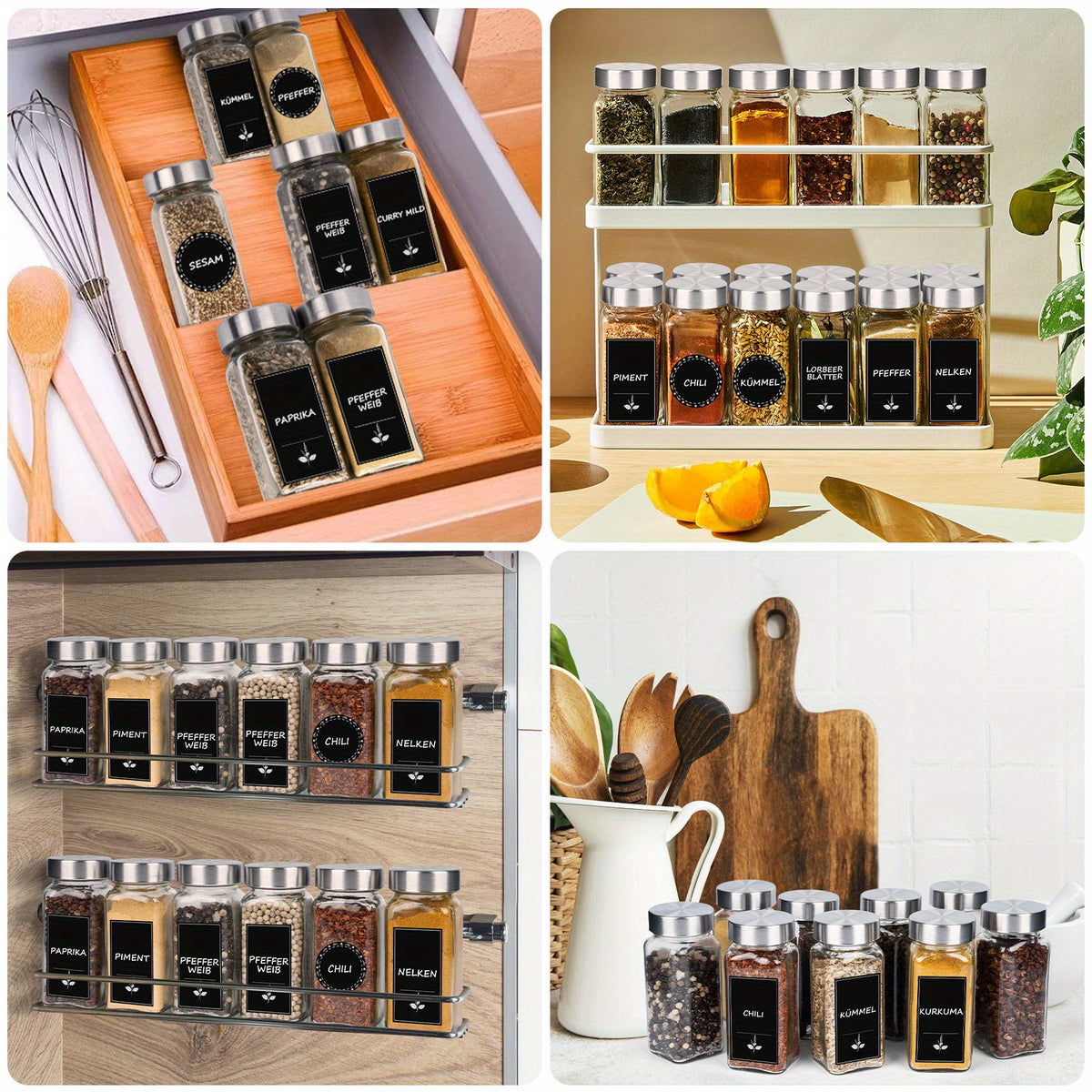 Set di barattoli per spezie, Acciaio Antiruggine per zona pranzo e cucina – vista dettagliata 8