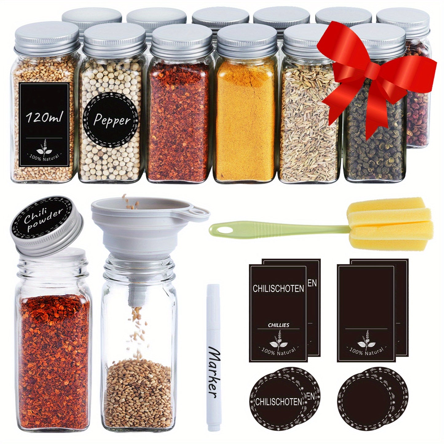 Set di barattoli per spezie, Acciaio Antiruggine per zona pranzo e cucina – vista dettagliata 11