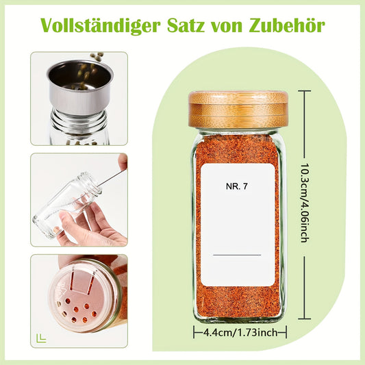 Set di barattoli per spezie, Coperchio In Bambù per cucina – vista principale