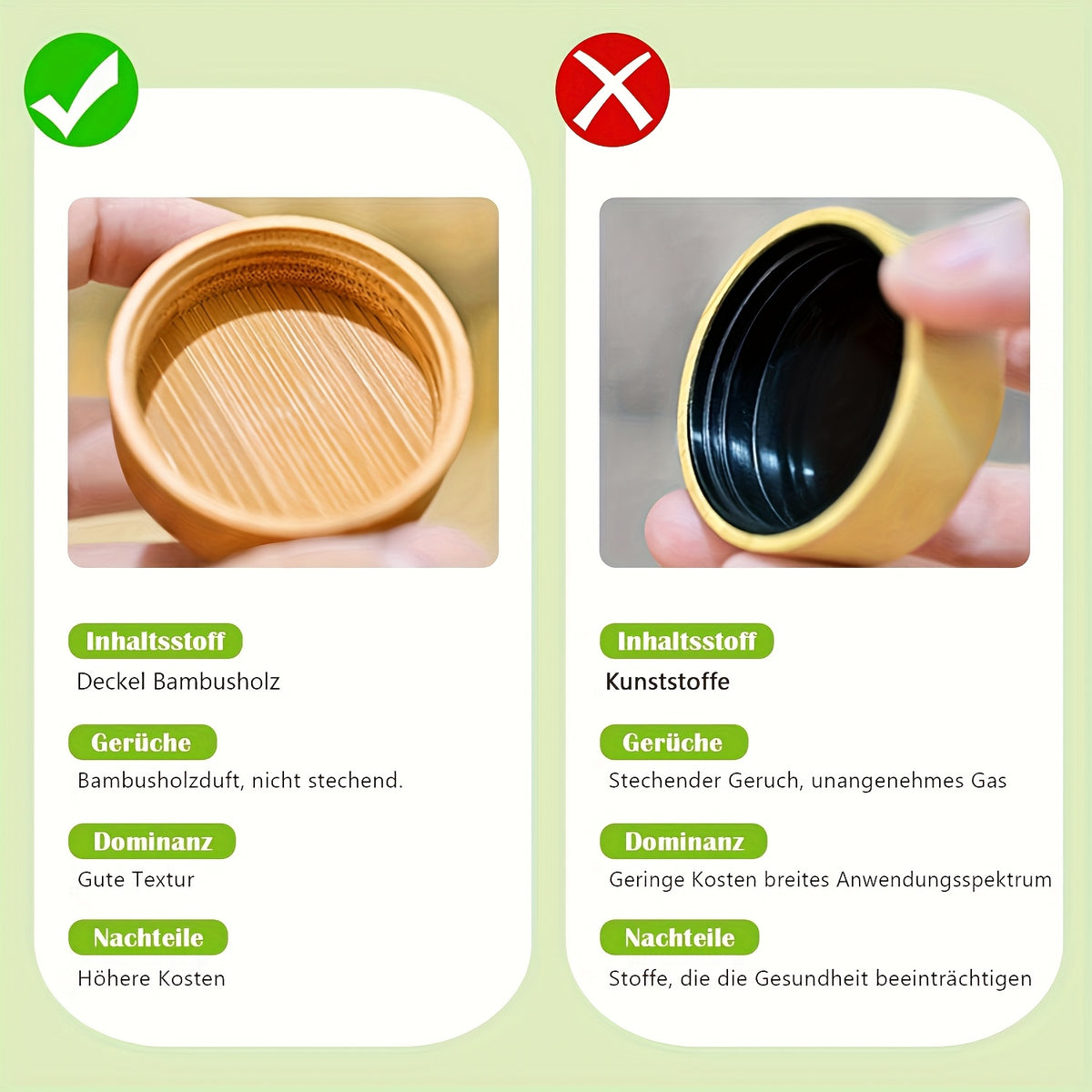 Set di barattoli per spezie, Coperchio In Bambù per cucina – vista dettagliata 5