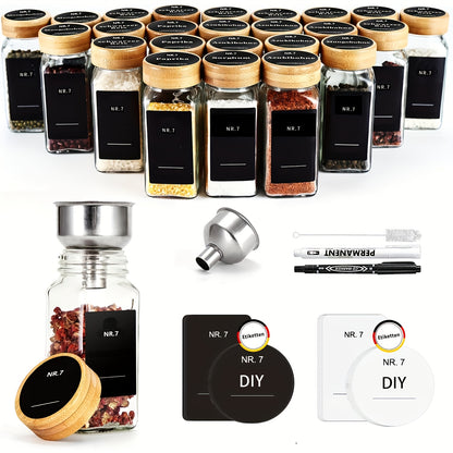 Set di barattoli per spezie, Coperchio In Bambù per cucina – vista dettagliata 8