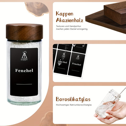 Set di barattoli per spezie, legno per zona pranzo – vista dettagliata 4