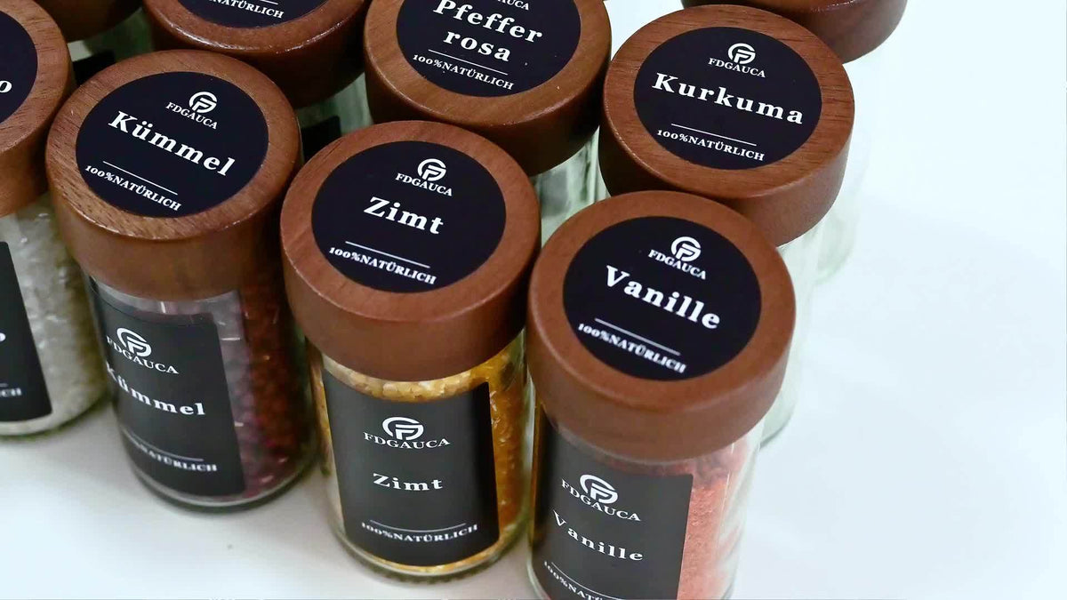 Set di barattoli per spezie, legno per zona pranzo – vista dettagliata 7