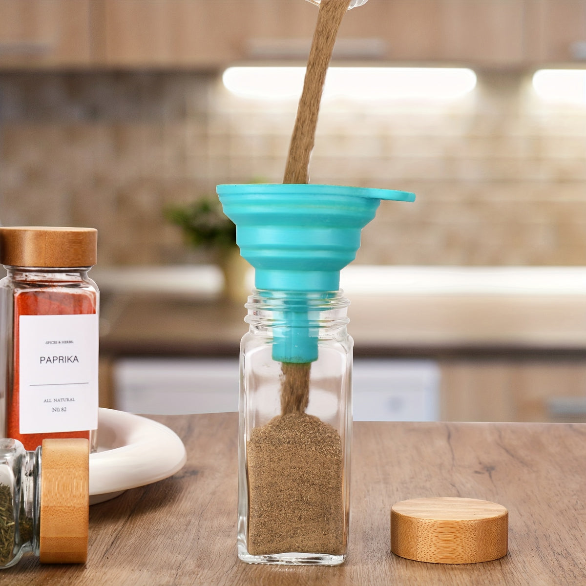 Set di barattoli per spezie, pieghevole per zona pranzo e Spezie con Etichette – vista dettagliata 8