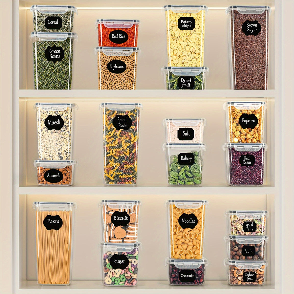 Set di barattoli per spezie, Set Organizer da Cucina Premium 32 pezzi per cucina e zona pranzo – vista dettagliata 2