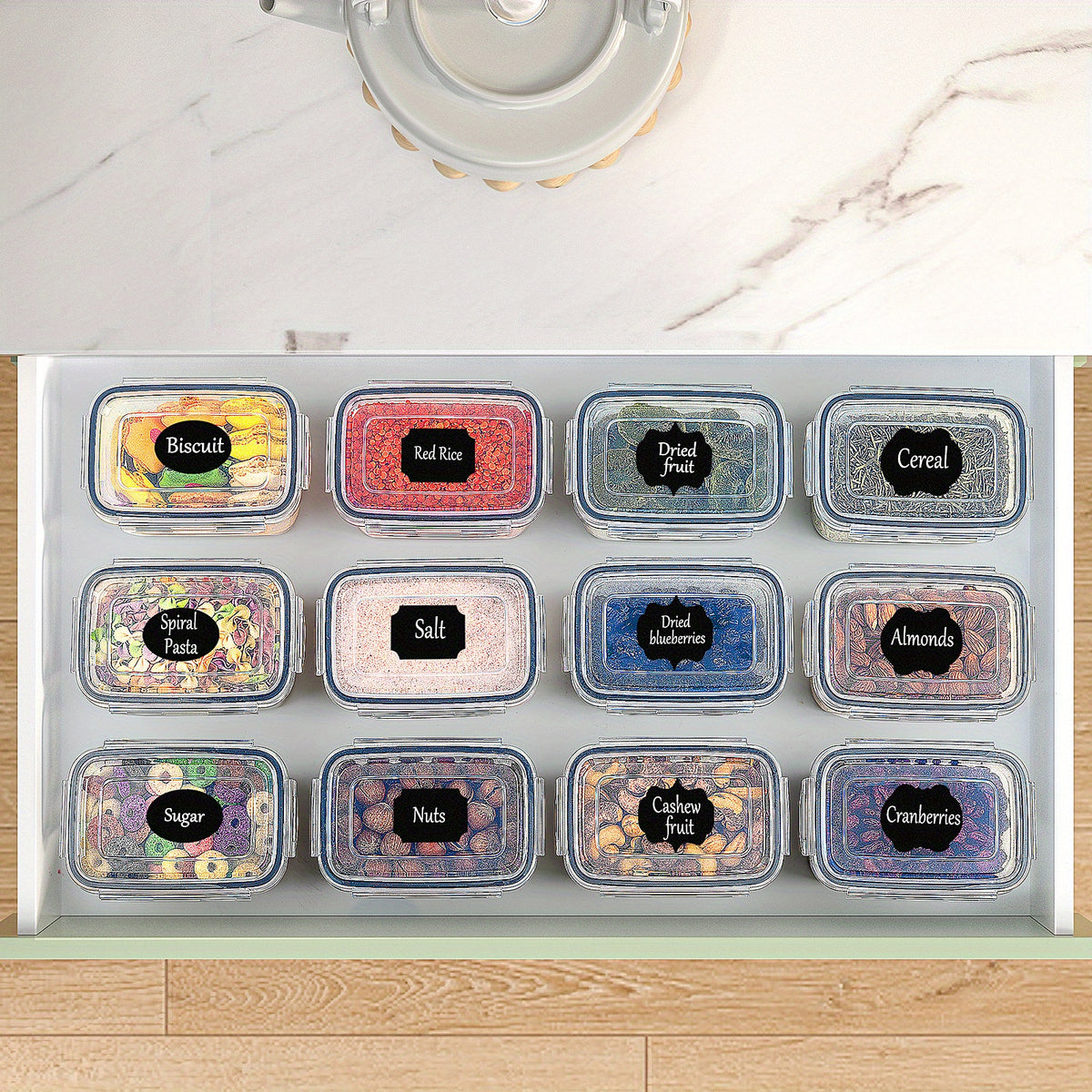 Set di barattoli per spezie, Set Organizer da Cucina Premium 32 pezzi per cucina e zona pranzo – vista dettagliata 6
