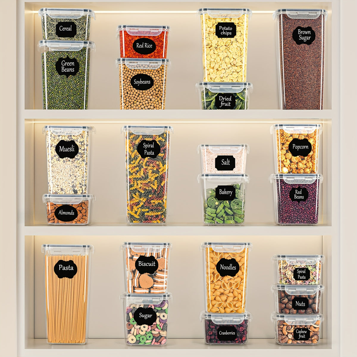 Set di barattoli per spezie, Set Organizer da Cucina Premium 32 pezzi per cucina e zona pranzo – vista dettagliata 8