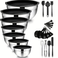 Set di ciotole da 7 pezzi con coperchi (include 17 accessori gratuiti)