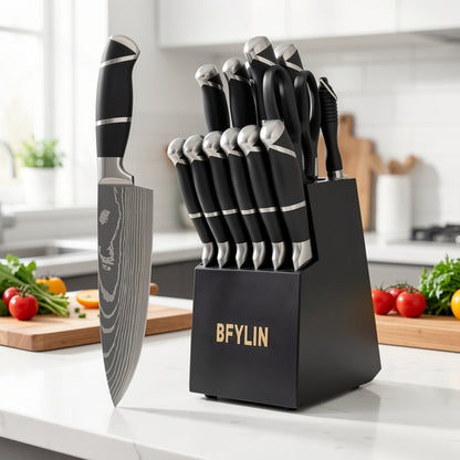 Set di coltelli da cucina, legno per cucina e zona pranzo – vista dettagliata 5
