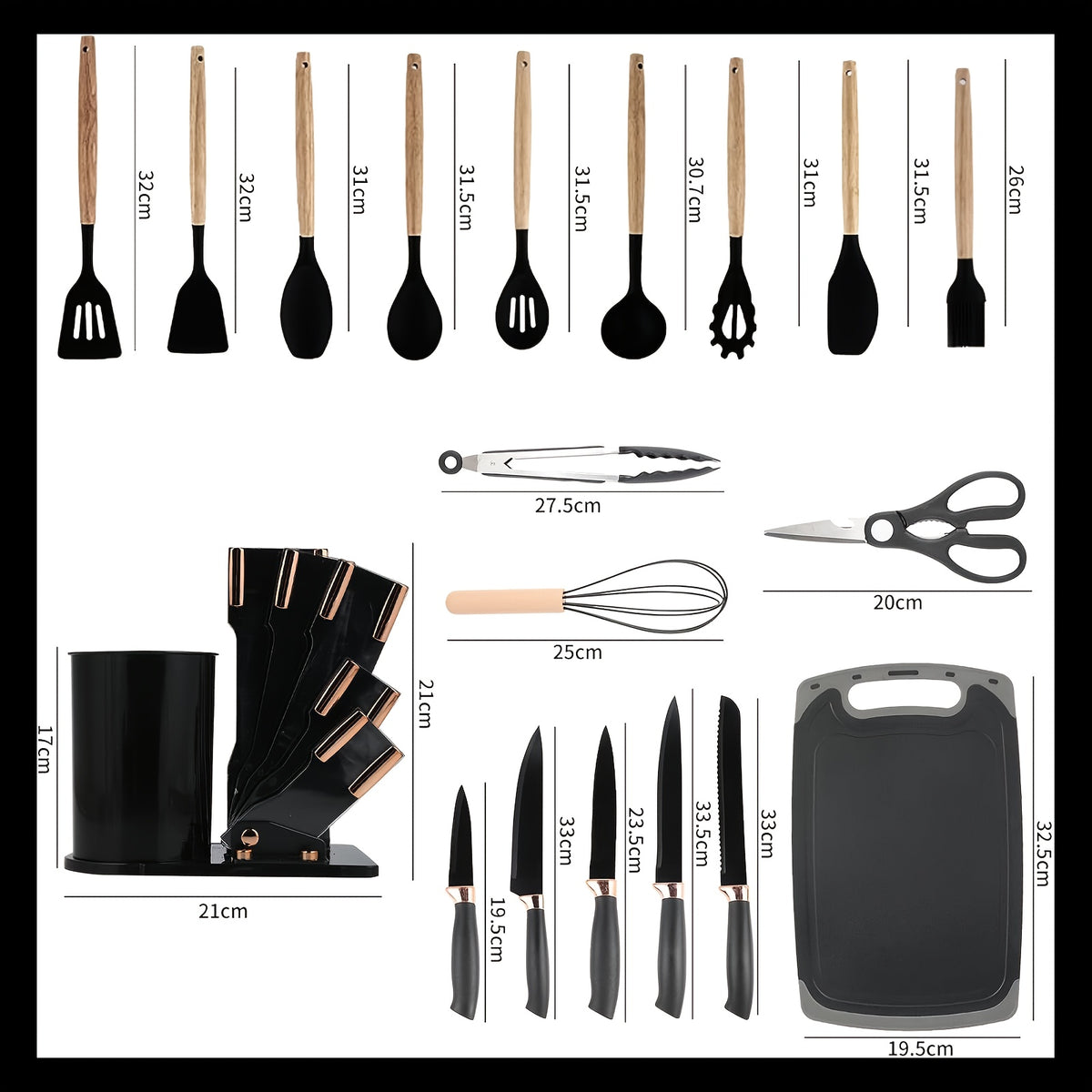 Set di coltelli da cucina, Nero per cucina e zona pranzo – vista dettagliata 10