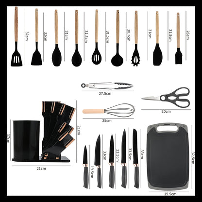 Set di coltelli da cucina, Nero per cucina e zona pranzo – vista dettagliata 10