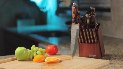 Set di coltelli, legno per cucina e zona pranzo – vista dettagliata 7