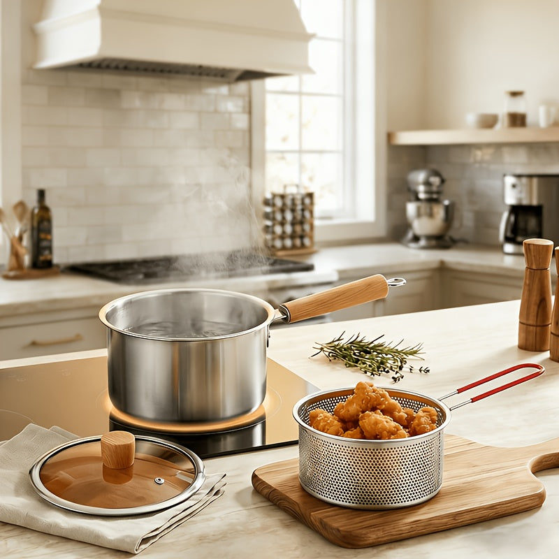 Set di pentole, Pentola + Cestello per Friggere + Coperchio per Noodles e Friggere – vista dettagliata 2
