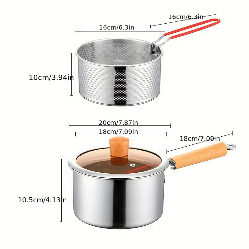 Set di pentole, Pentola + Cestello per Friggere + Coperchio per Noodles e Friggere – vista dettagliata 7