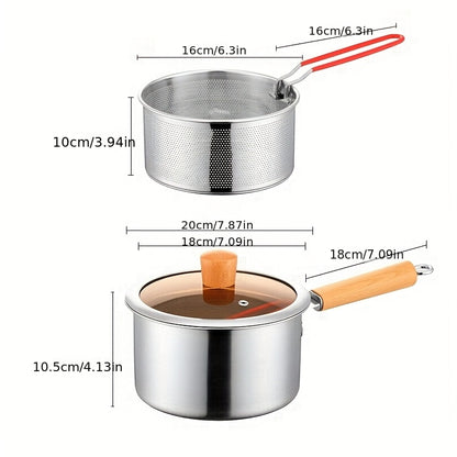 Set di pentole, Pentola + Cestello per Friggere + Coperchio per Noodles e Friggere – vista dettagliata 7