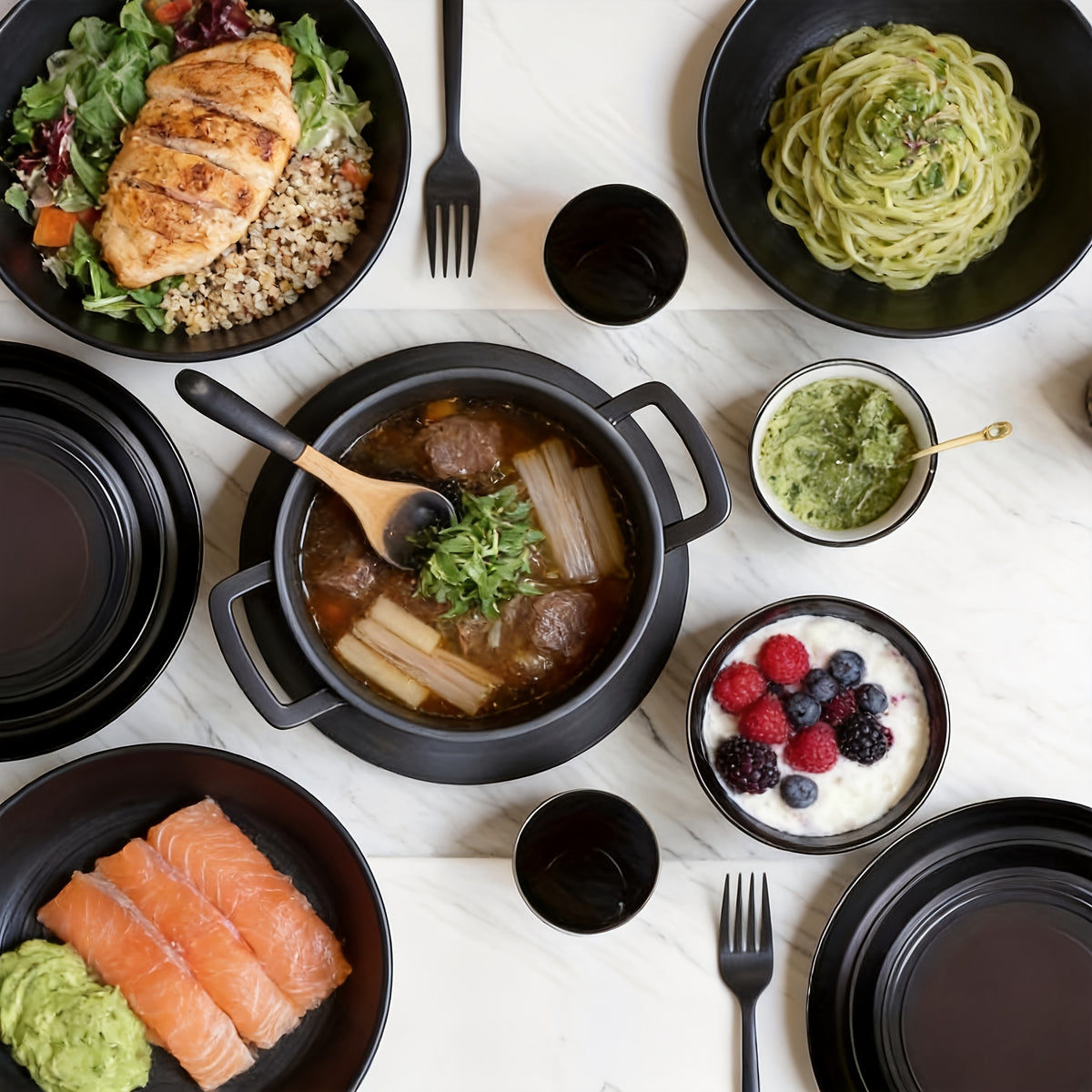 Set di posate, Nero per zona pranzo e cucina – vista dettagliata 8