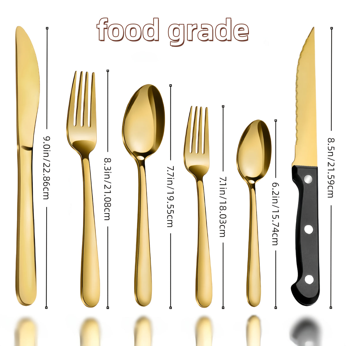 Set di stoviglie, 72 Pezzi, Dorato per cucina e zona pranzo – vista dettagliata 4