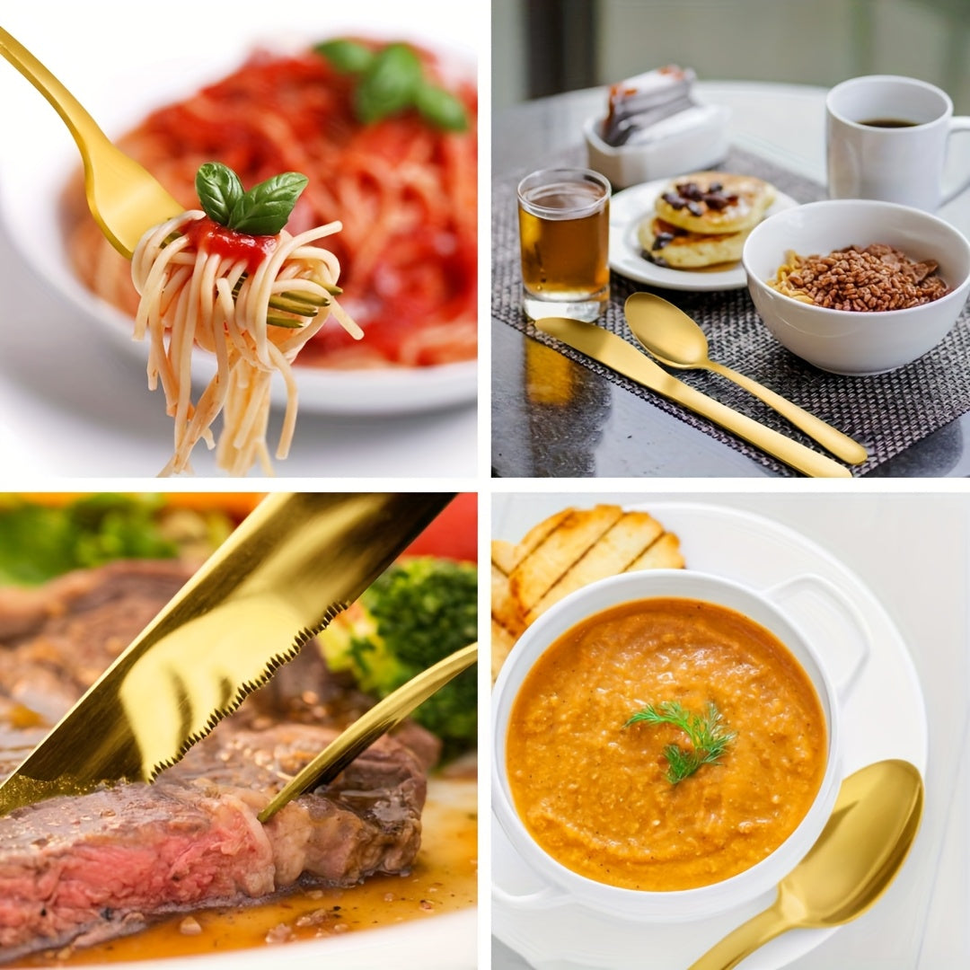 Set di stoviglie, 72 Pezzi, Dorato per cucina e zona pranzo – vista dettagliata 5
