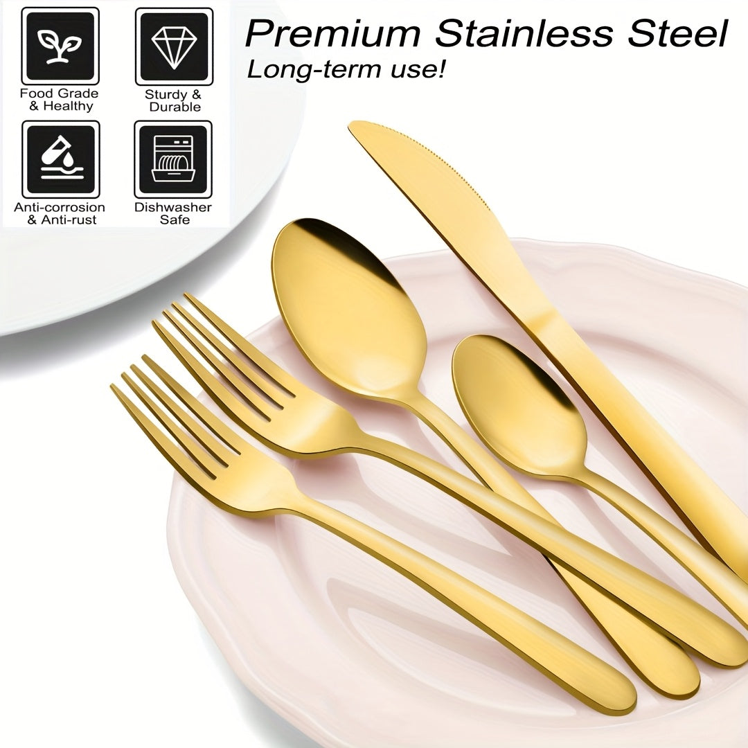 Set di stoviglie, 72 Pezzi, Dorato per cucina e zona pranzo – vista dettagliata 9