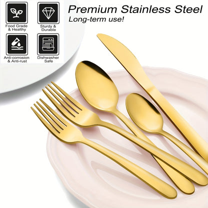 Set di stoviglie, 72 Pezzi, Dorato per cucina e zona pranzo – vista dettagliata 9