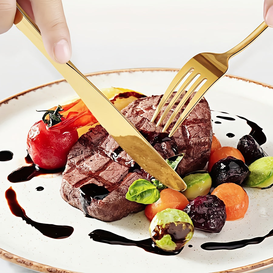 Set di stoviglie, 72 Pezzi, Dorato per cucina e zona pranzo – vista dettagliata 10