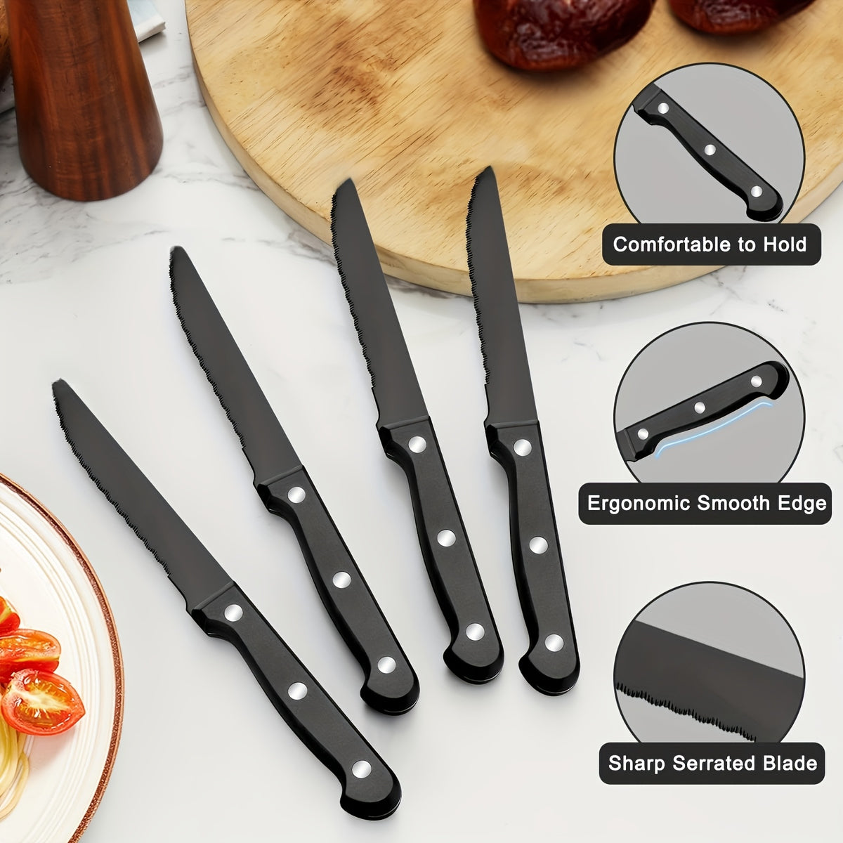 Set di stoviglie, Colore: nero, Quantità: 72 pezzi per cucina e zona pranzo – vista dettagliata 10