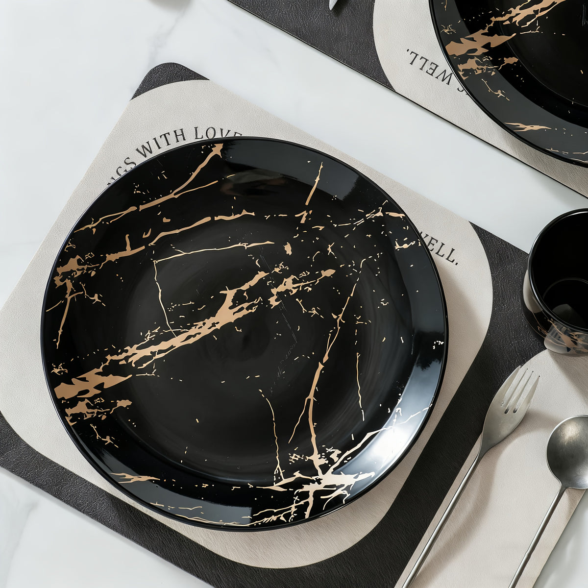 Set di stoviglie, lavabile in lavastoviglie e adatto a microonde per zona pranzo e cucina – vista dettagliata 8