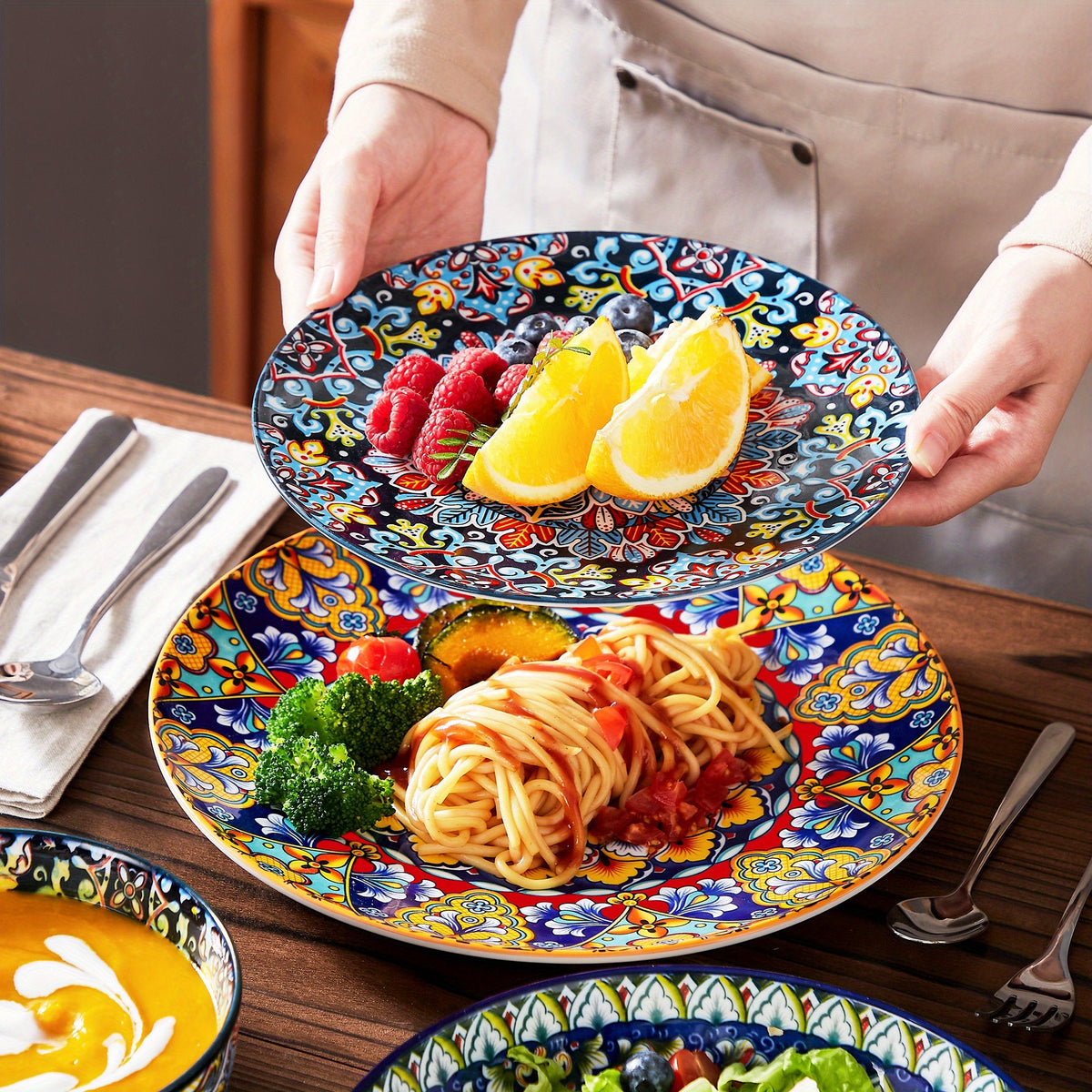 Set di stoviglie, Mixcolor 24 Pezzi per cucina e zona pranzo – vista dettagliata 3