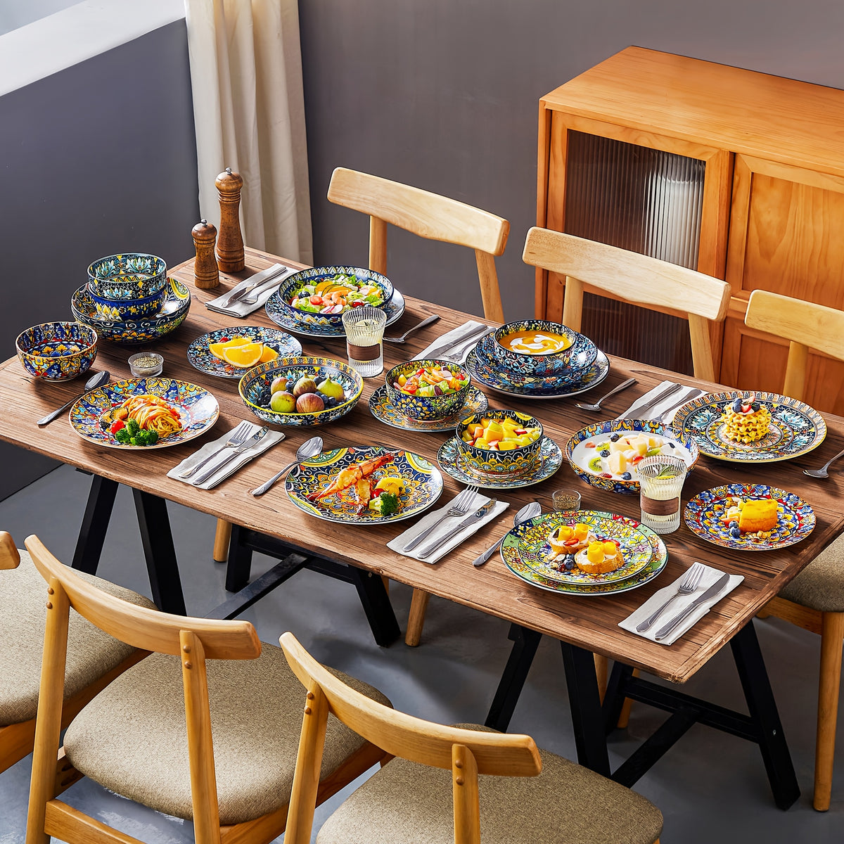 Set di stoviglie, Mixcolor 24 Pezzi per cucina e zona pranzo – vista dettagliata 4