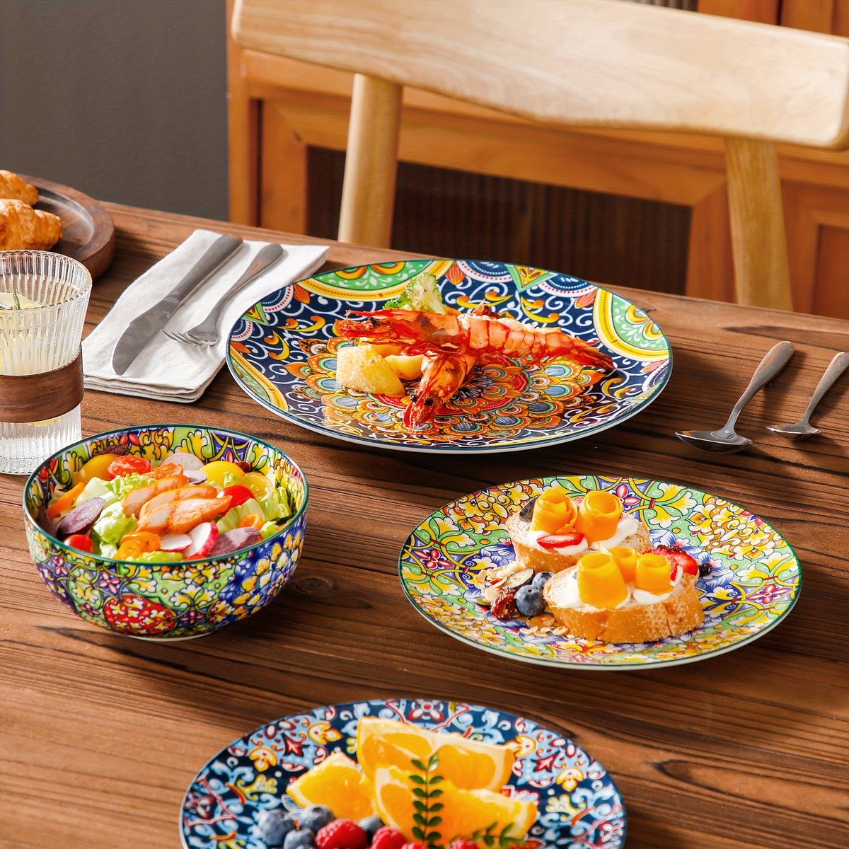 Set di stoviglie, Mixcolor 24 Pezzi per cucina e zona pranzo – vista dettagliata 9